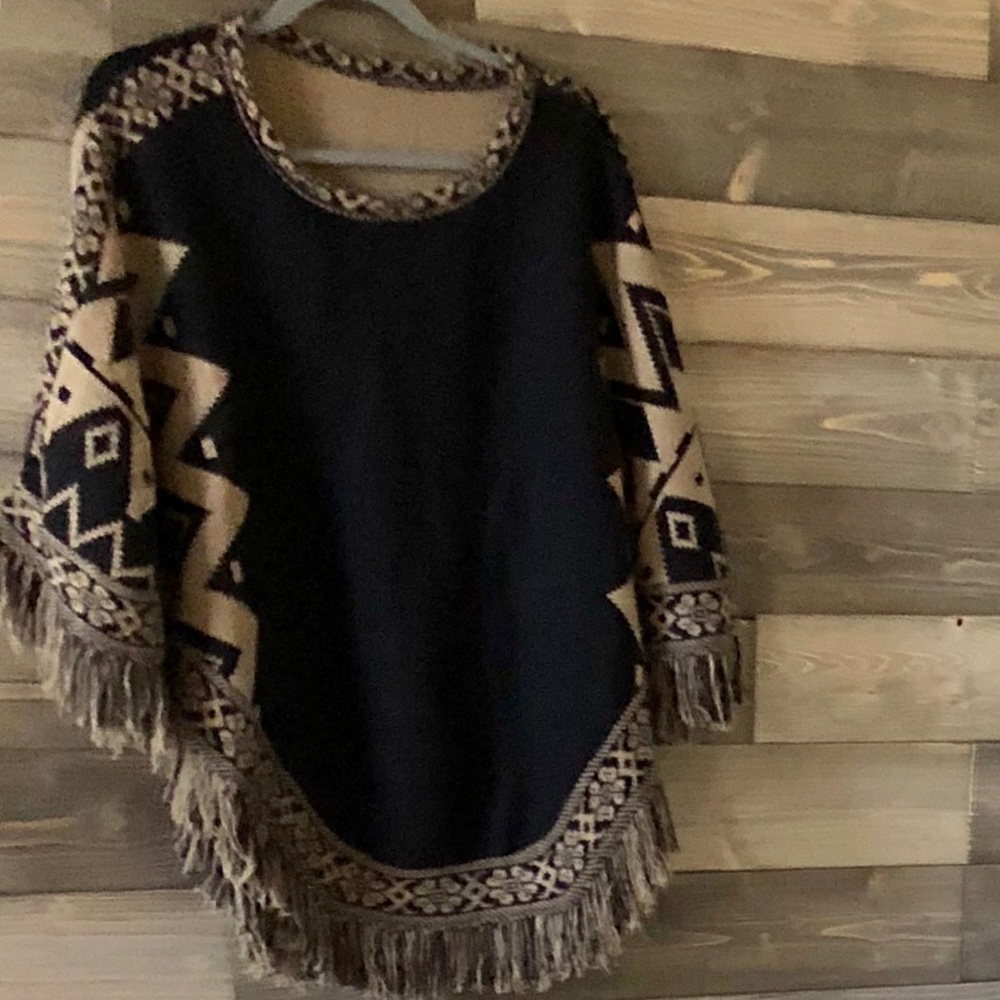 Aztec winter poncho